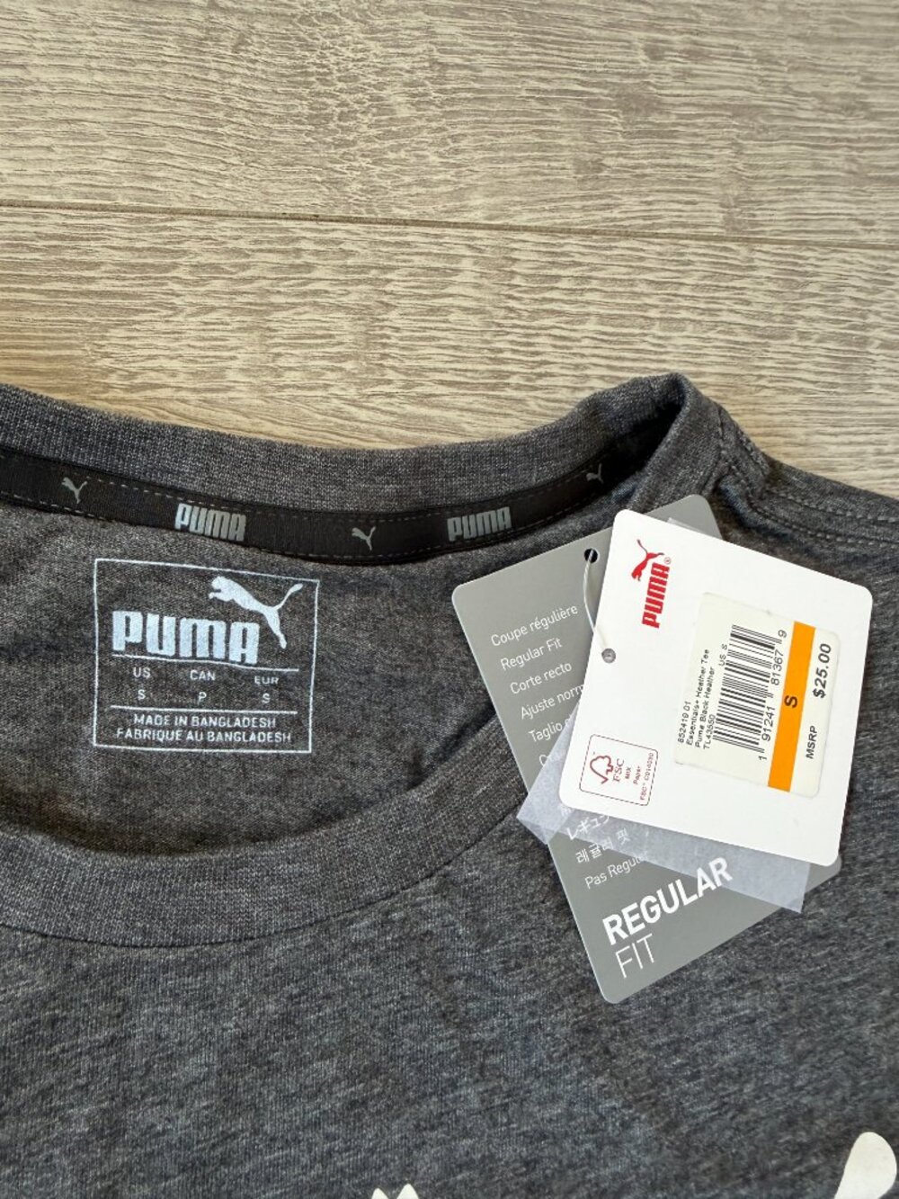 Puma Essentials No. 1 Logo T-Shirt Men's S Dark Gray Heather NWT - Picture 4 of 7
